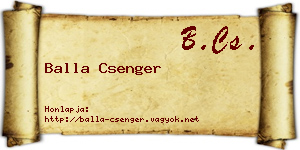 Balla Csenger névjegykártya